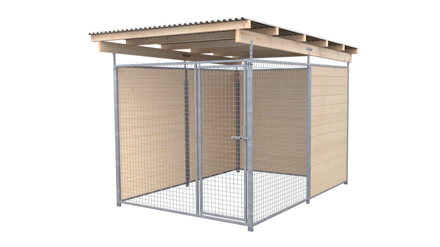 SAUERLAND Hundezwinger 3 x 2 m (Tiefbau) | 2,5-seitig geschlossen | naturbelassen | Gitter 5x5 cm
